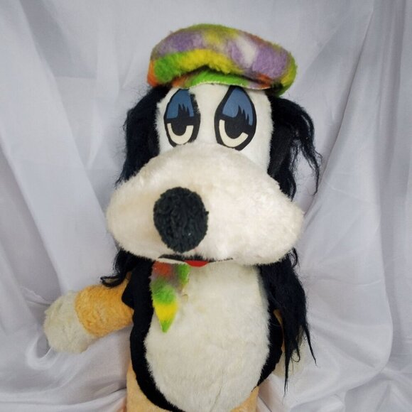 VTG 1970's Droopy Dog Plush Multicolor Hat and Scarf Carnival Toy 17" Tall RARE - Picture 14 of 16